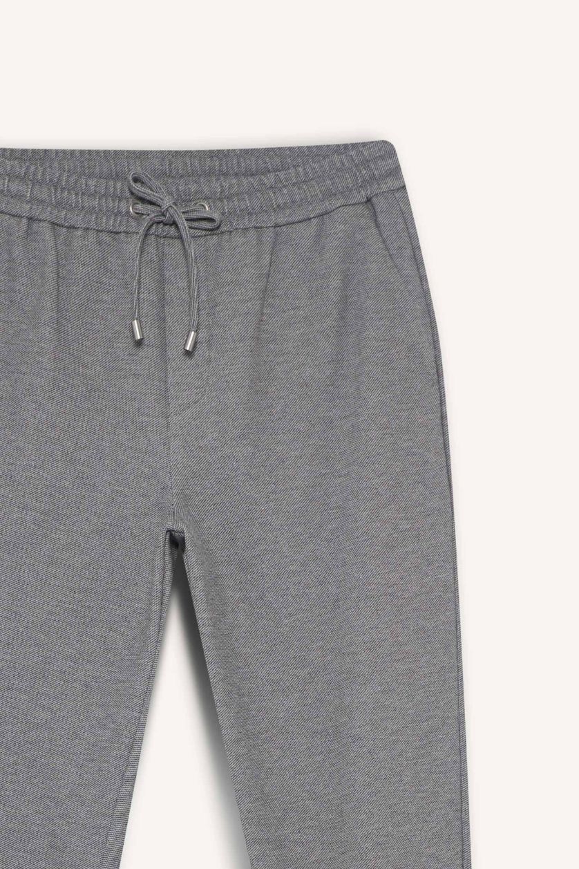 MAN Grey Melange Jogger Fit Stretch Fabric Double Leg Trousers