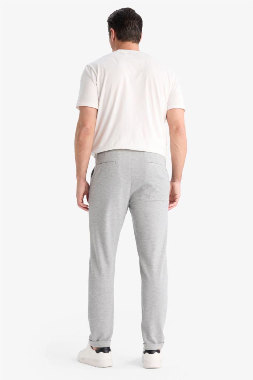 Erkek Gri Jogger Duble Paça Yazlık Rahat Esnek Kumaş Pantolon