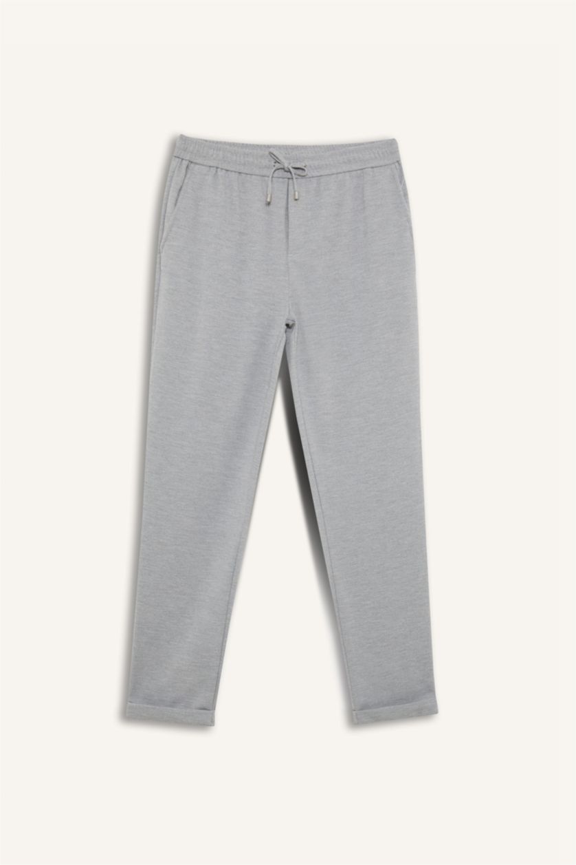 Erkek Gri Jogger Duble Paça Yazlık Rahat Esnek Kumaş Pantolon