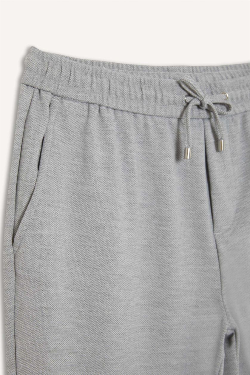 Erkek Gri Jogger Duble Paça Yazlık Rahat Esnek Kumaş Pantolon