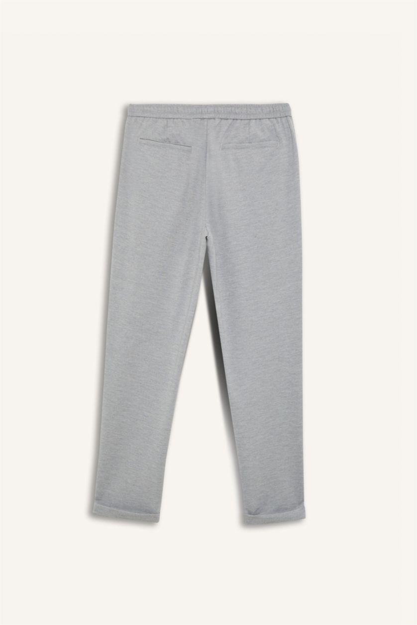 Erkek Gri Jogger Duble Paça Yazlık Rahat Esnek Kumaş Pantolon