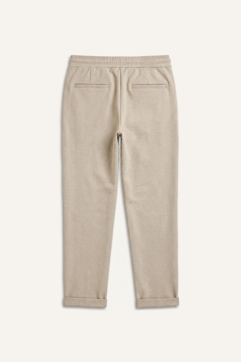 MAN Beige Tailored Fit Double Hem Trousers