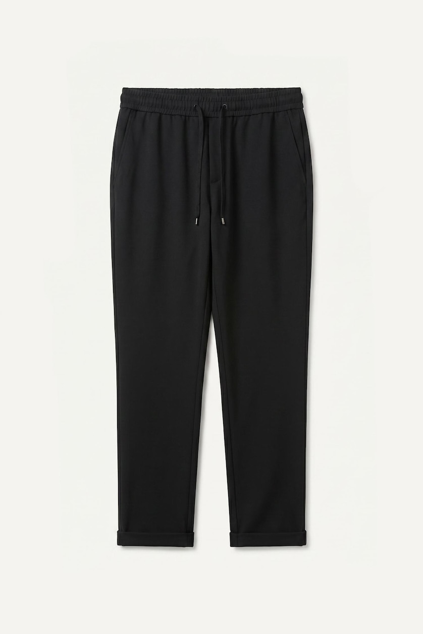 MAN Black Tailored Fit Double Hem Trousers