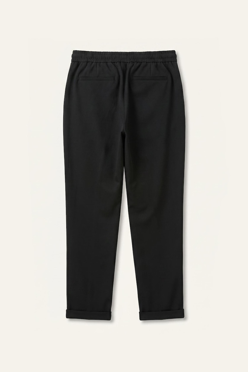 MAN Black Tailored Fit Double Hem Trousers