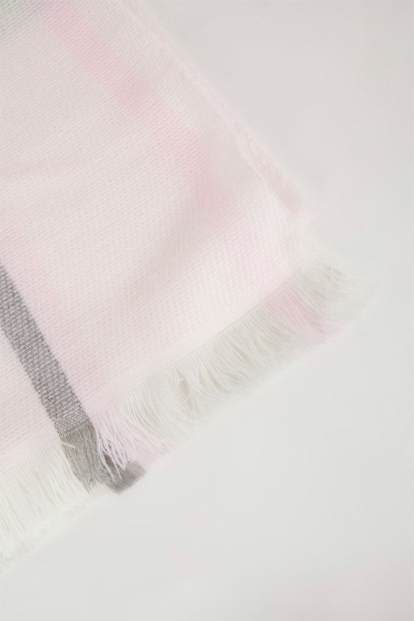 Kadın Pembe Kadın Çizgili Atkı