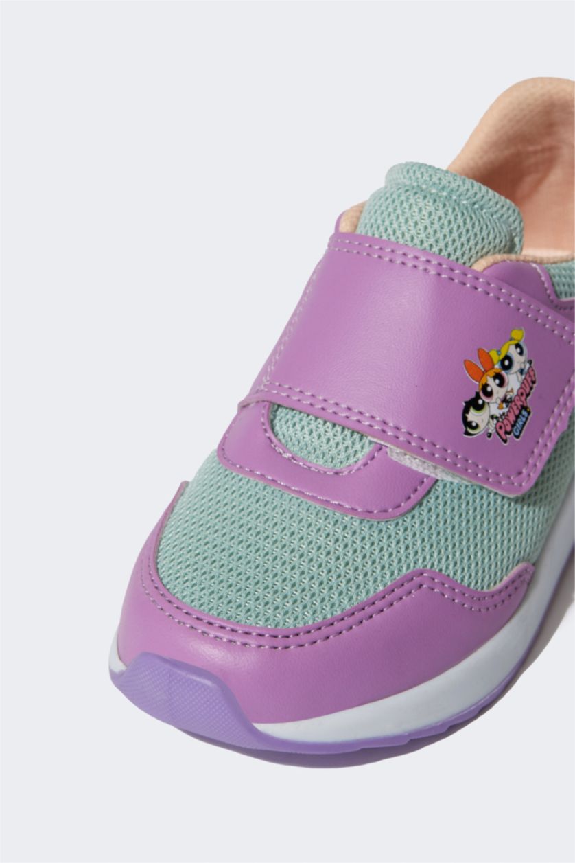 بنات أرجواني حذاء رياضي جلد صناعي برباط من باور باف جيرلز