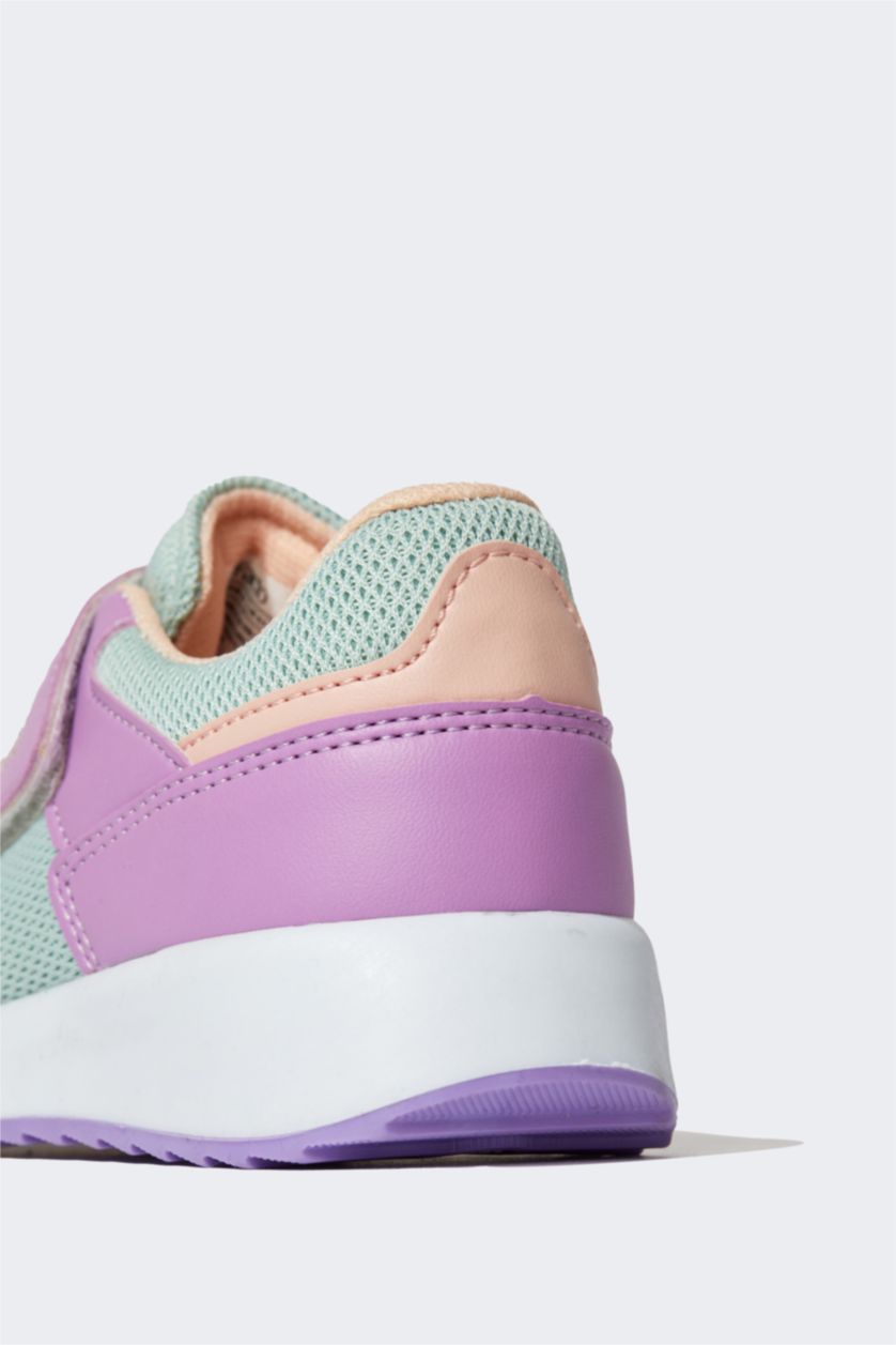 بنات أرجواني حذاء رياضي جلد صناعي برباط من باور باف جيرلز