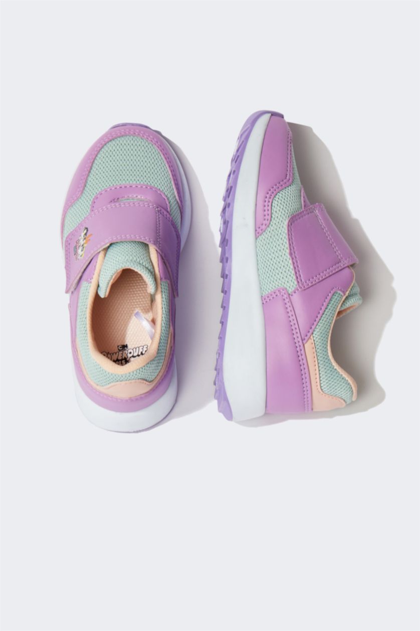 بنات أرجواني حذاء رياضي جلد صناعي برباط من باور باف جيرلز