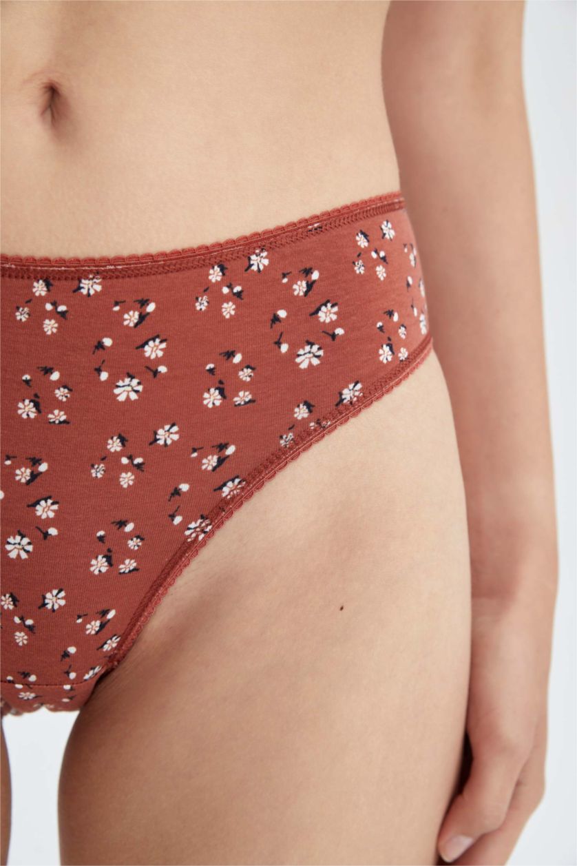 نساء برتقلي غامق سراويل داخلية منقوشة - 3 قطع