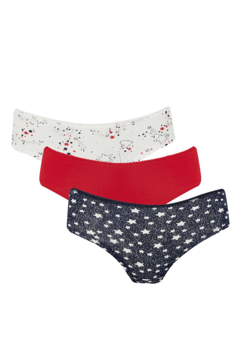 نساء كحلي سراويل داخلية منقوشة - 3 قطع