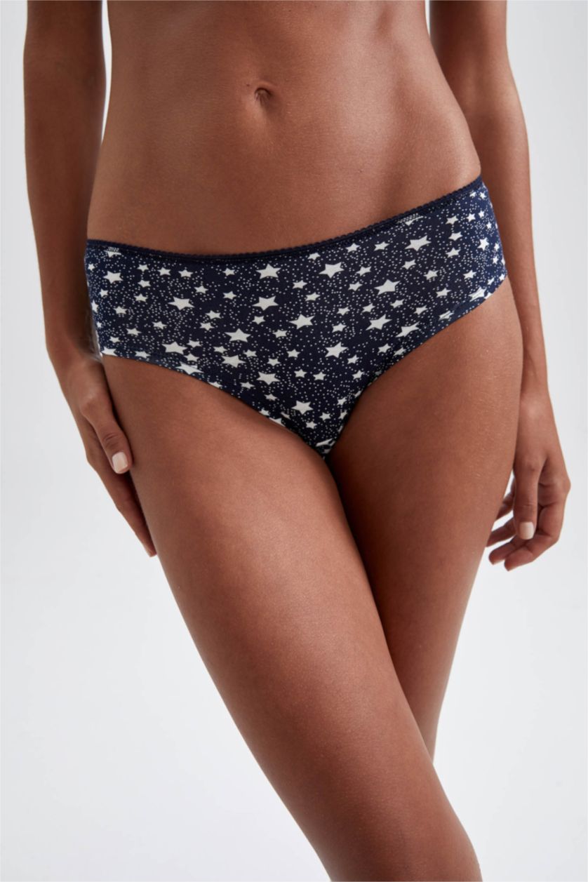 نساء كحلي سراويل داخلية منقوشة - 3 قطع