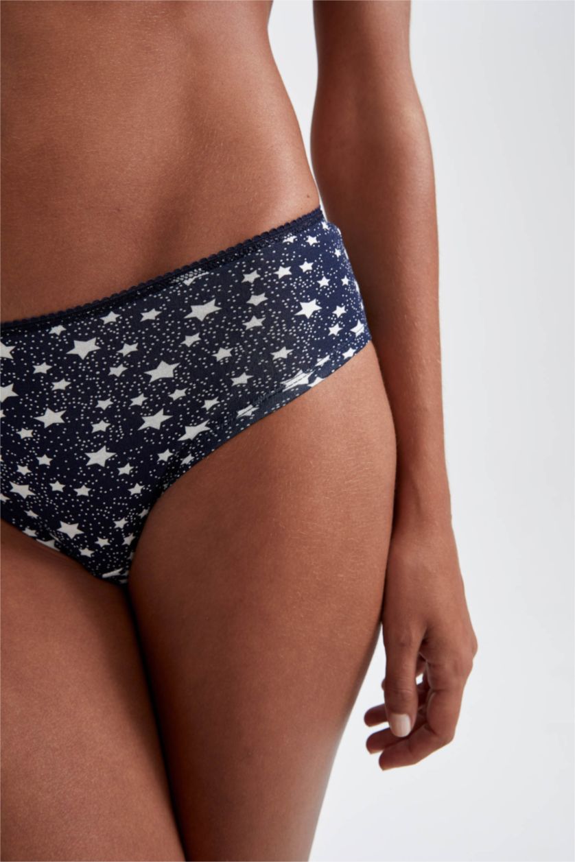 نساء كحلي سراويل داخلية منقوشة - 3 قطع