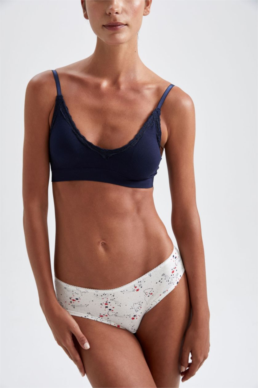 نساء كحلي سراويل داخلية منقوشة - 3 قطع