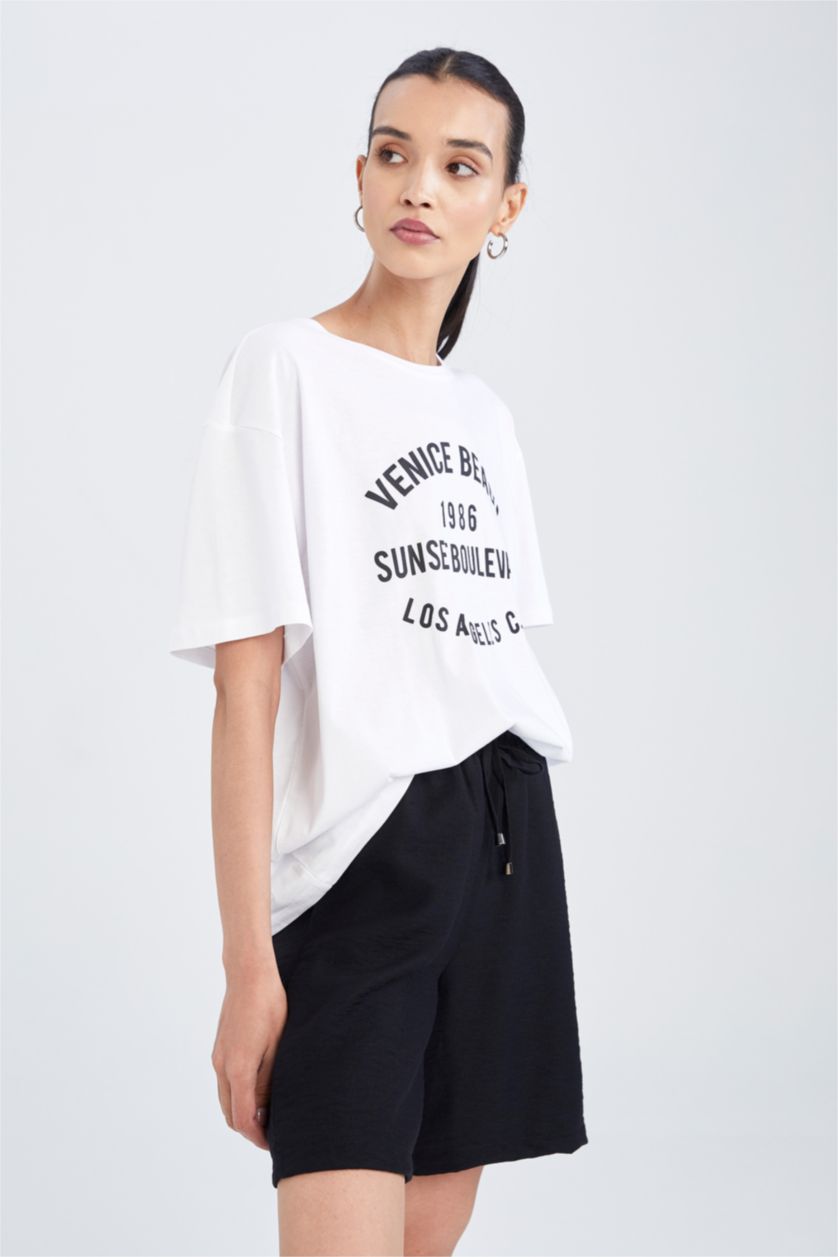 WOMAN Black Linen Look High Waist Short Leg Shorts