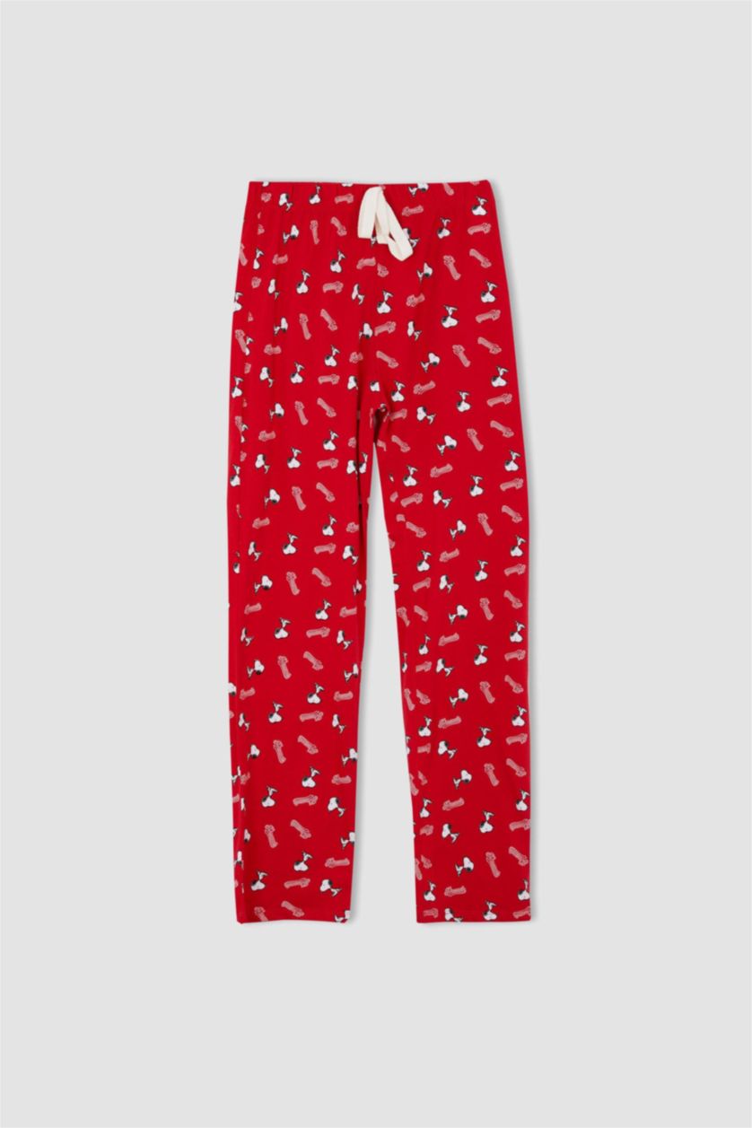 FEMME Rouge Ensemble En Tricot Coton Snoopy 2
