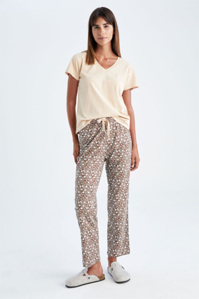 FEMME Marron Clair Ensemble En Tricot Coton 2