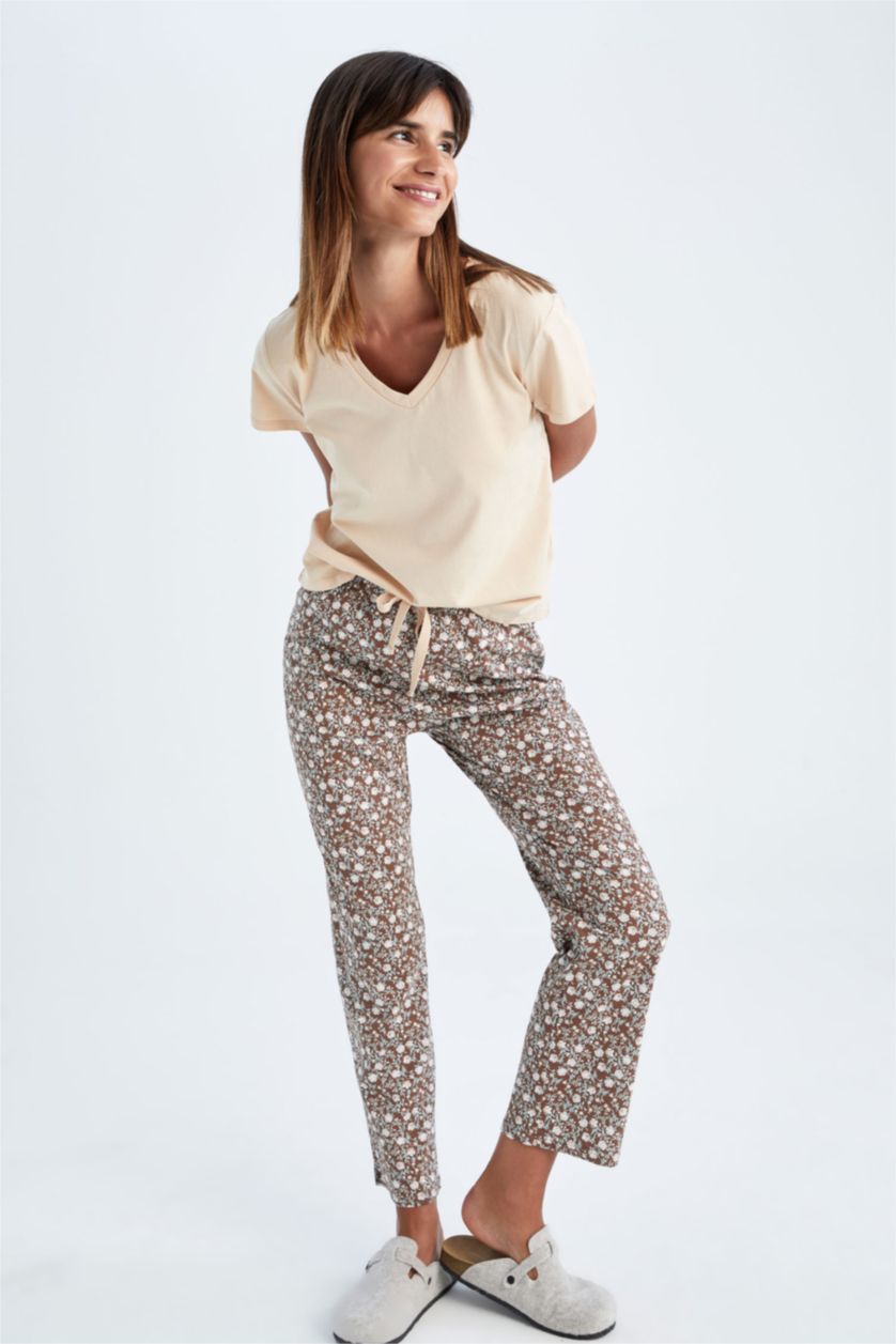 FEMME Marron Clair Ensemble En Tricot Coton 2