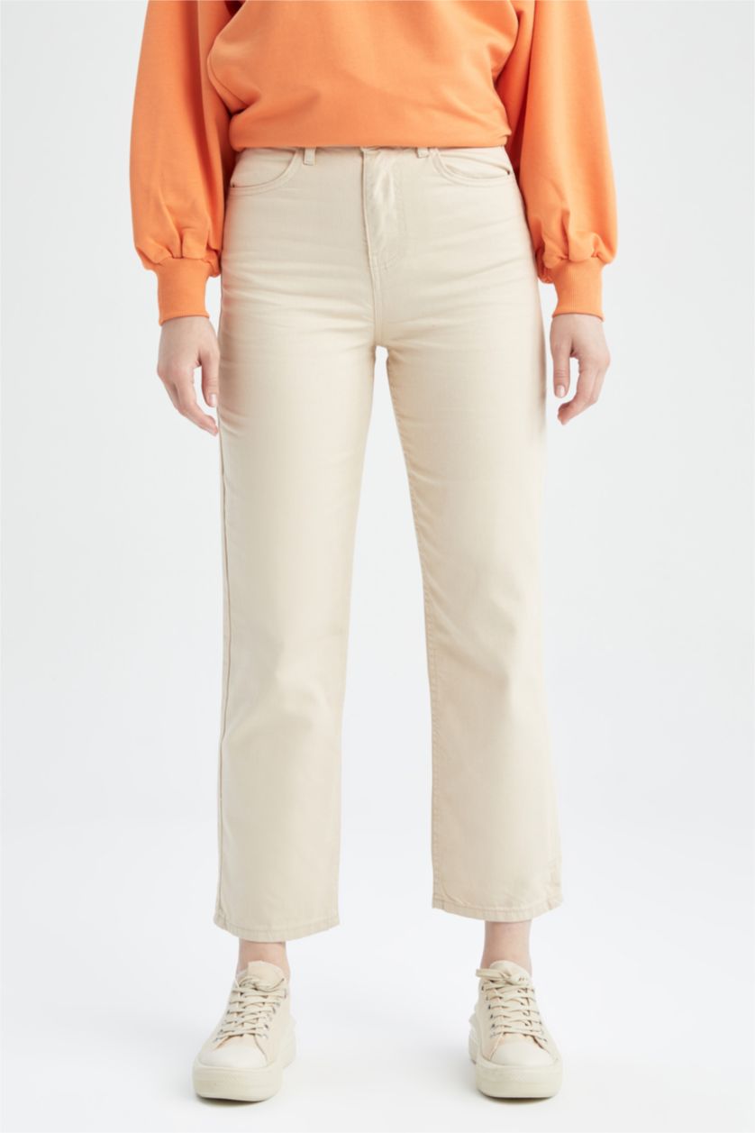 WOMAN Sand Straight Fit Trousers