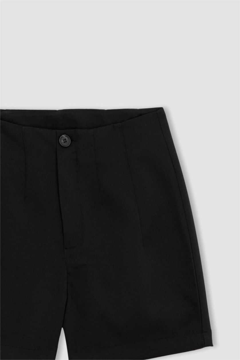 WOMAN Black Regular Fit High Waist Short Leg Shorts