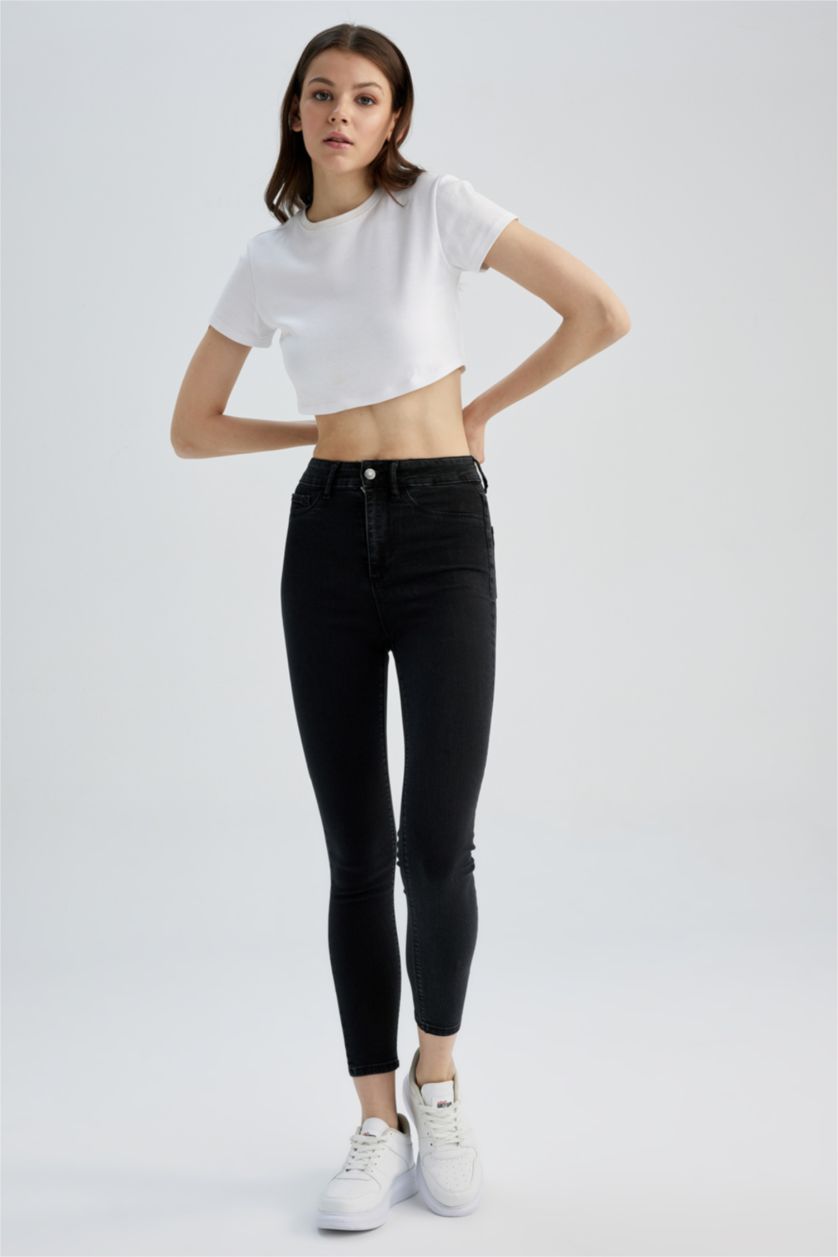 WOMAN Anthracite Super Skinny Fit High Waist Jeans