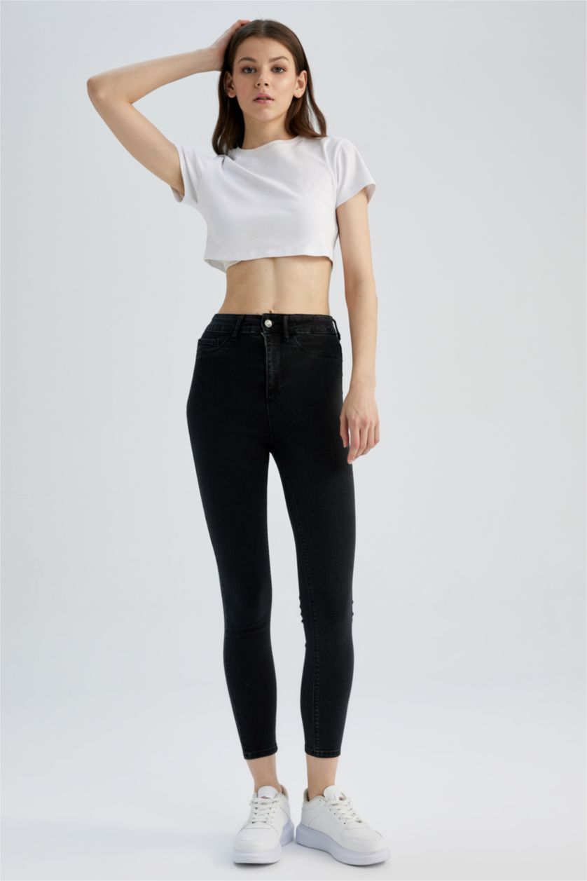 WOMAN Anthracite Super Skinny Fit High Waist Jeans