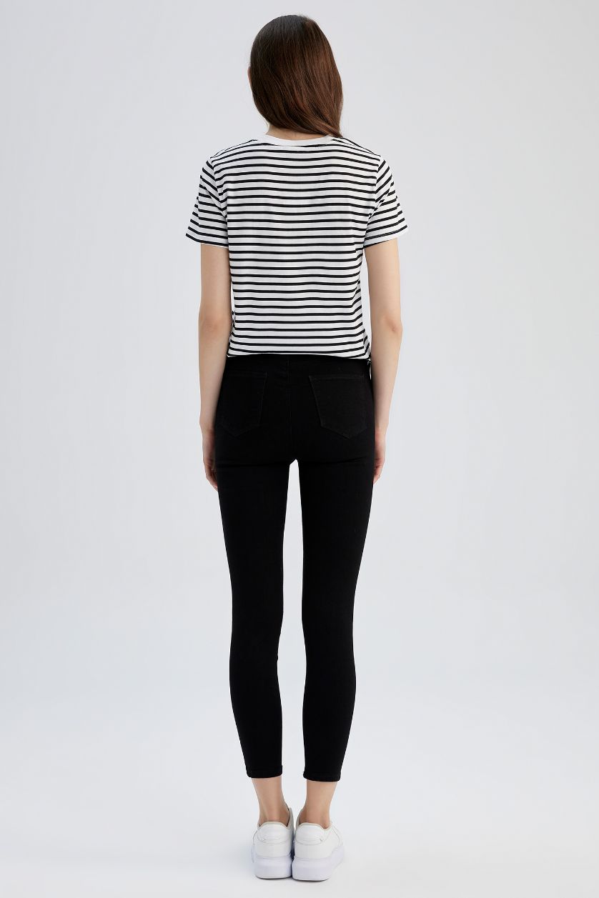 Woman Black Super Skinny Fit High Waist Jeans