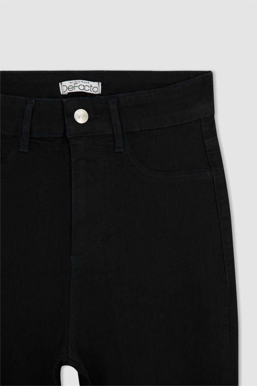 Woman Black Super Skinny Fit High Waist Jeans