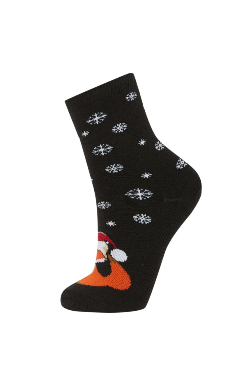 Erkek Çocuk - Genç Erkek Karma Erkek Çocuk Yılbaşı Temalı Pamuklu 3'lü Havlu Çorap