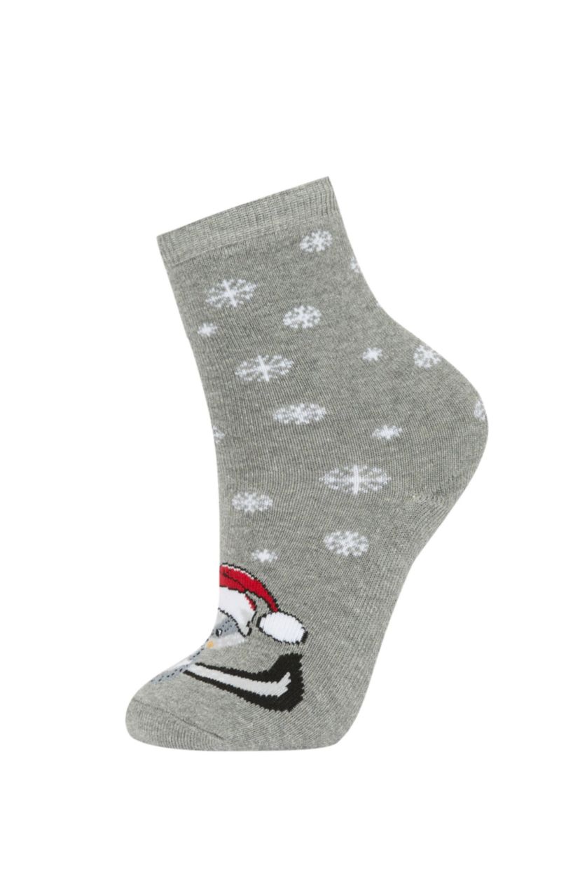 Erkek Çocuk - Genç Erkek Karma Erkek Çocuk Yılbaşı Temalı Pamuklu 3'lü Havlu Çorap