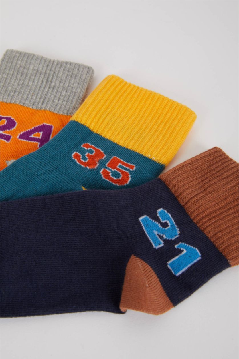 Erkek Çocuk - Genç Erkek Karma 3'lü Pamuklu Uzun Çorap Erkek Çocuk