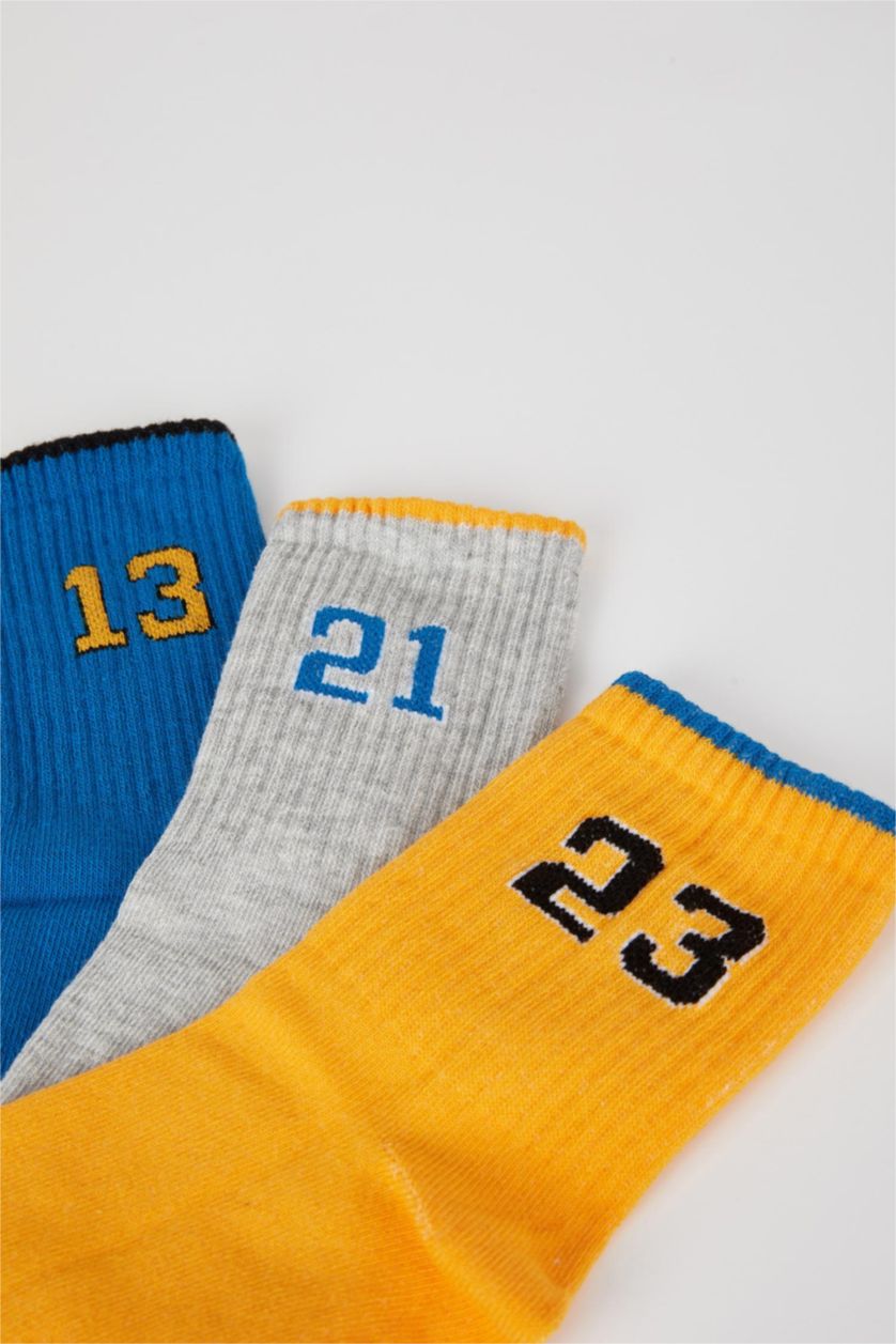 Erkek Çocuk - Genç Erkek Karma Erkek Çocuk 3'lü Pamuklu Uzun Çorap