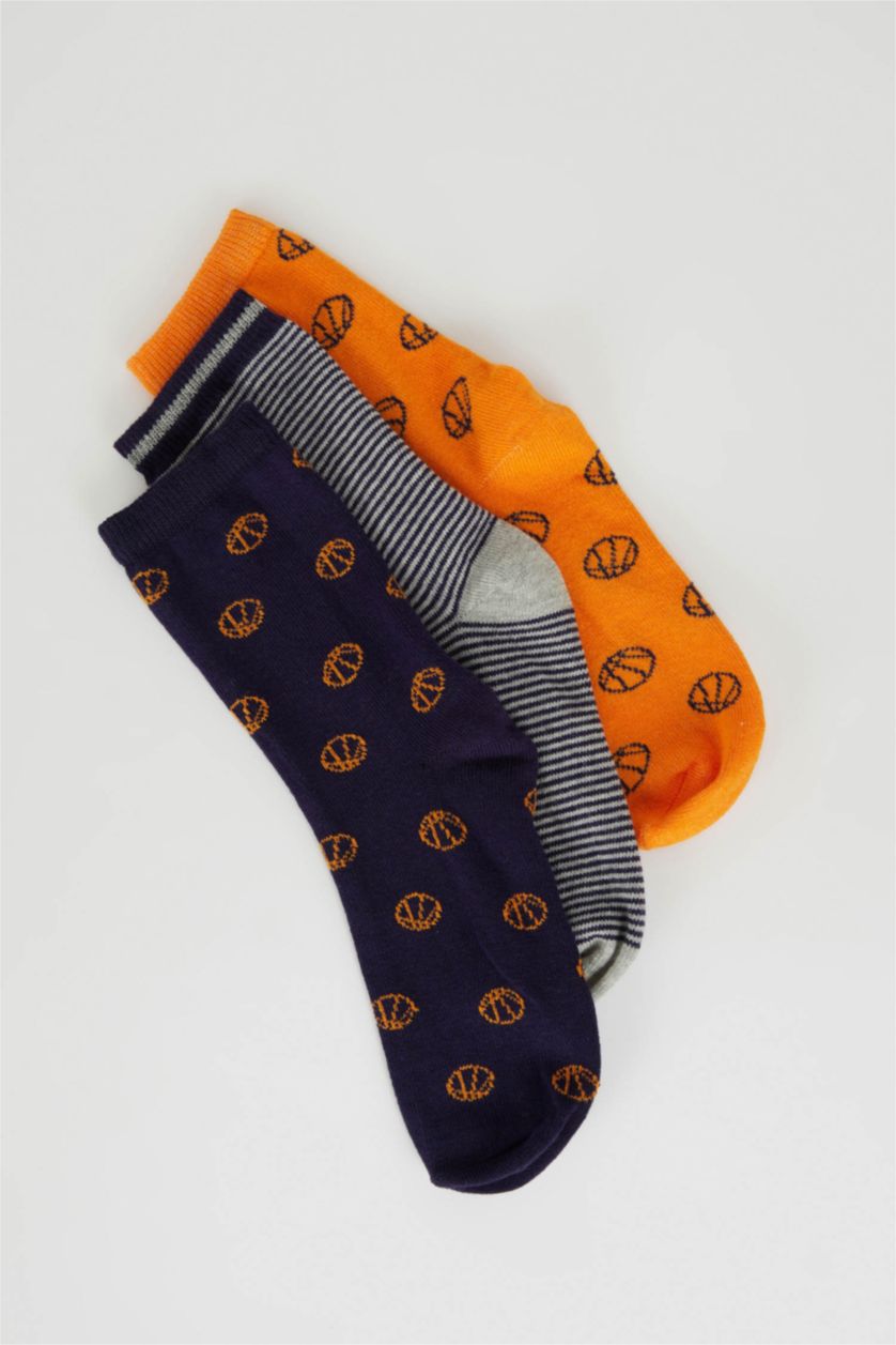 Erkek Çocuk - Genç Erkek Karma Erkek Çocuk 3'lü Pamuklu Uzun Çorap