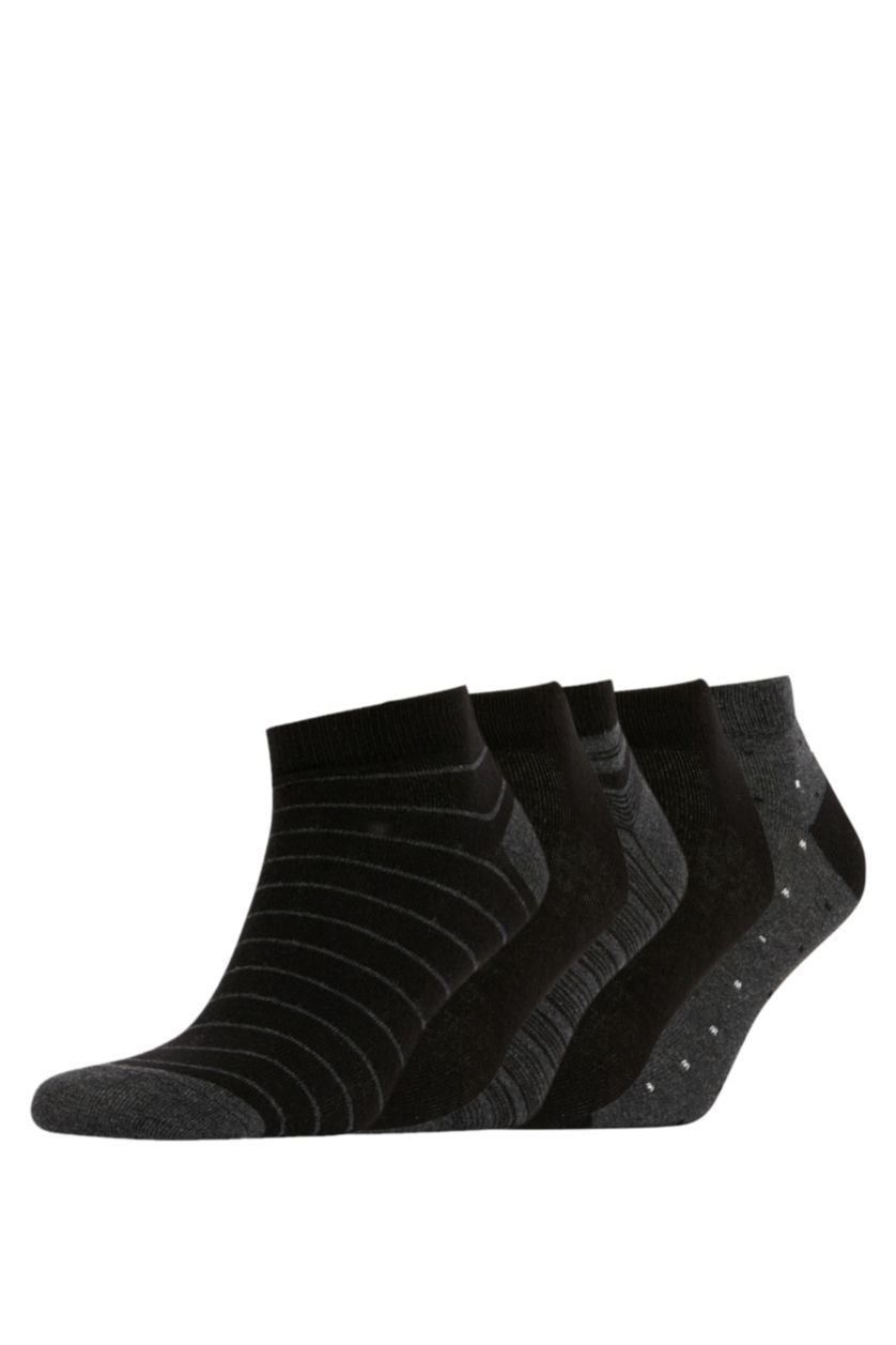 Erkek Siyah Erkek 5'li Pamuklu Patik Çorap