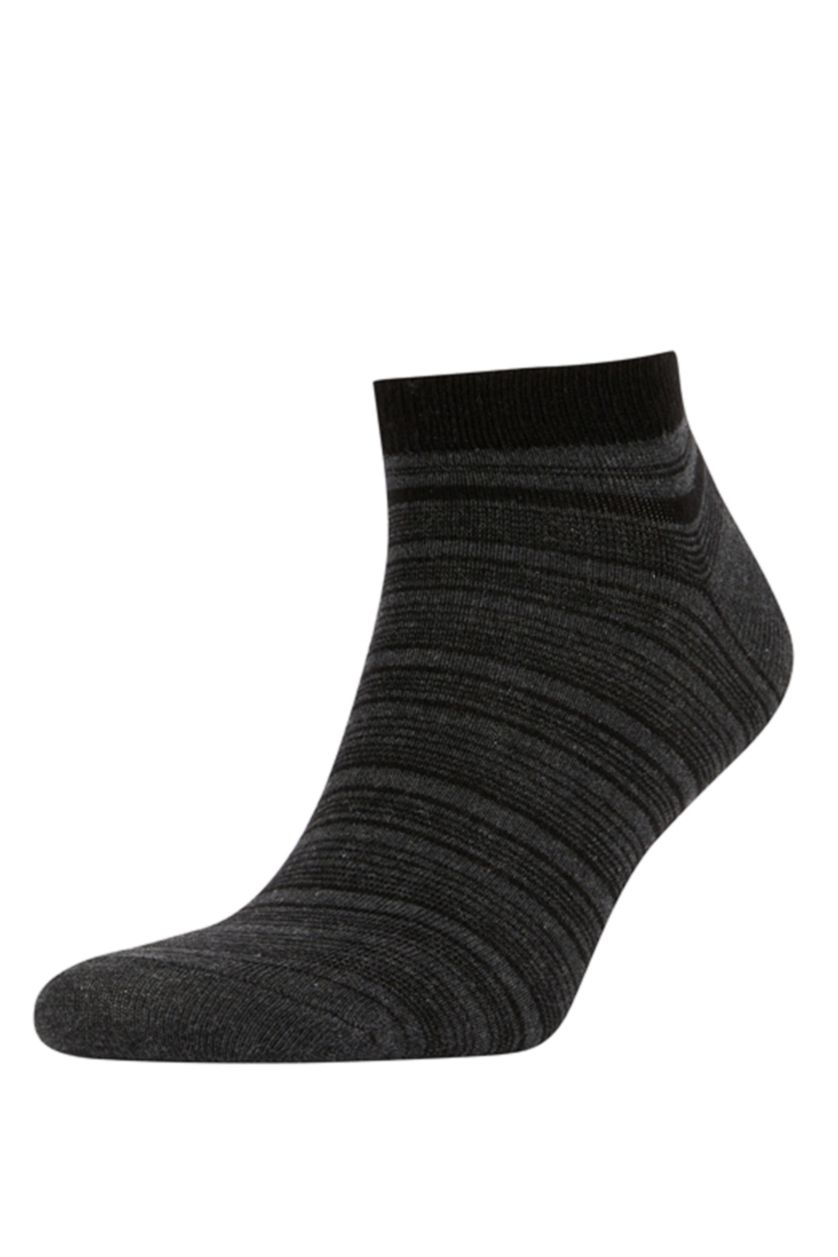 Erkek Siyah Erkek 5'li Pamuklu Patik Çorap