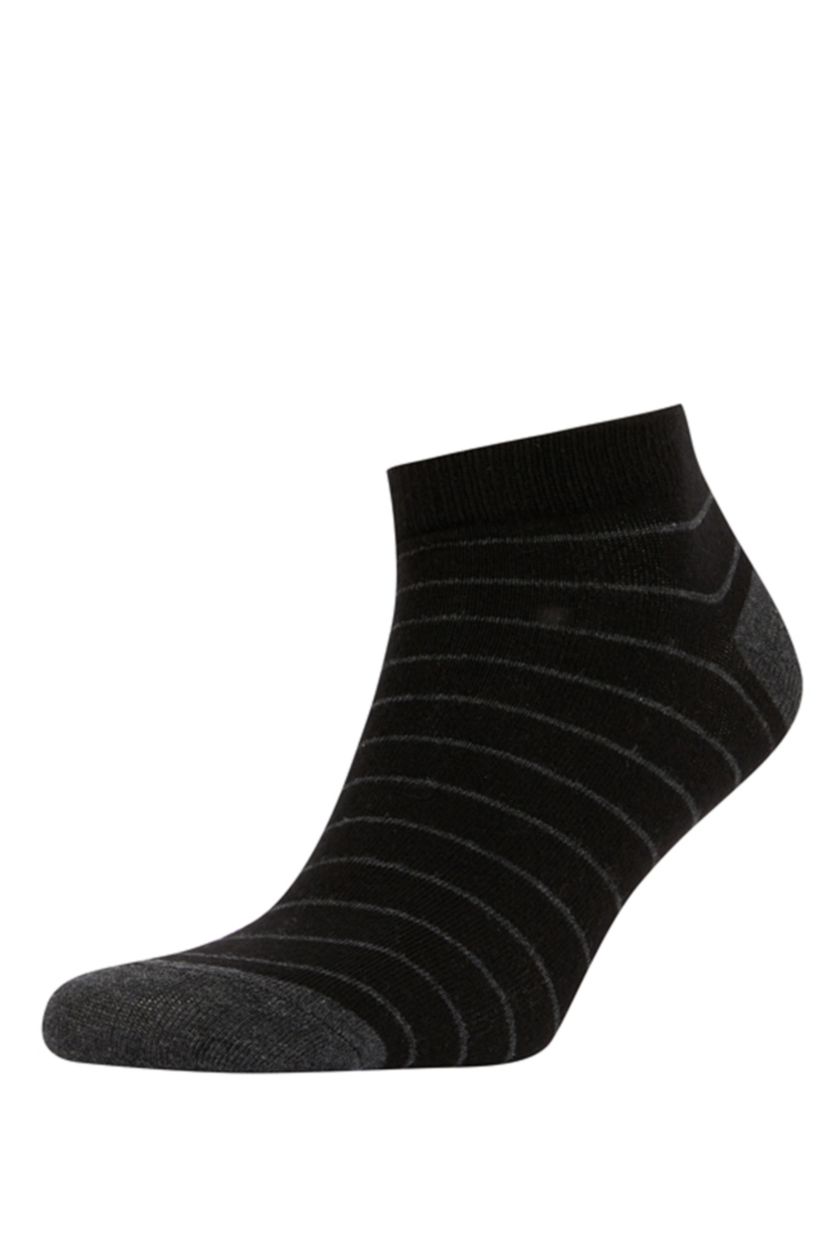 Erkek Siyah Erkek 5'li Pamuklu Patik Çorap