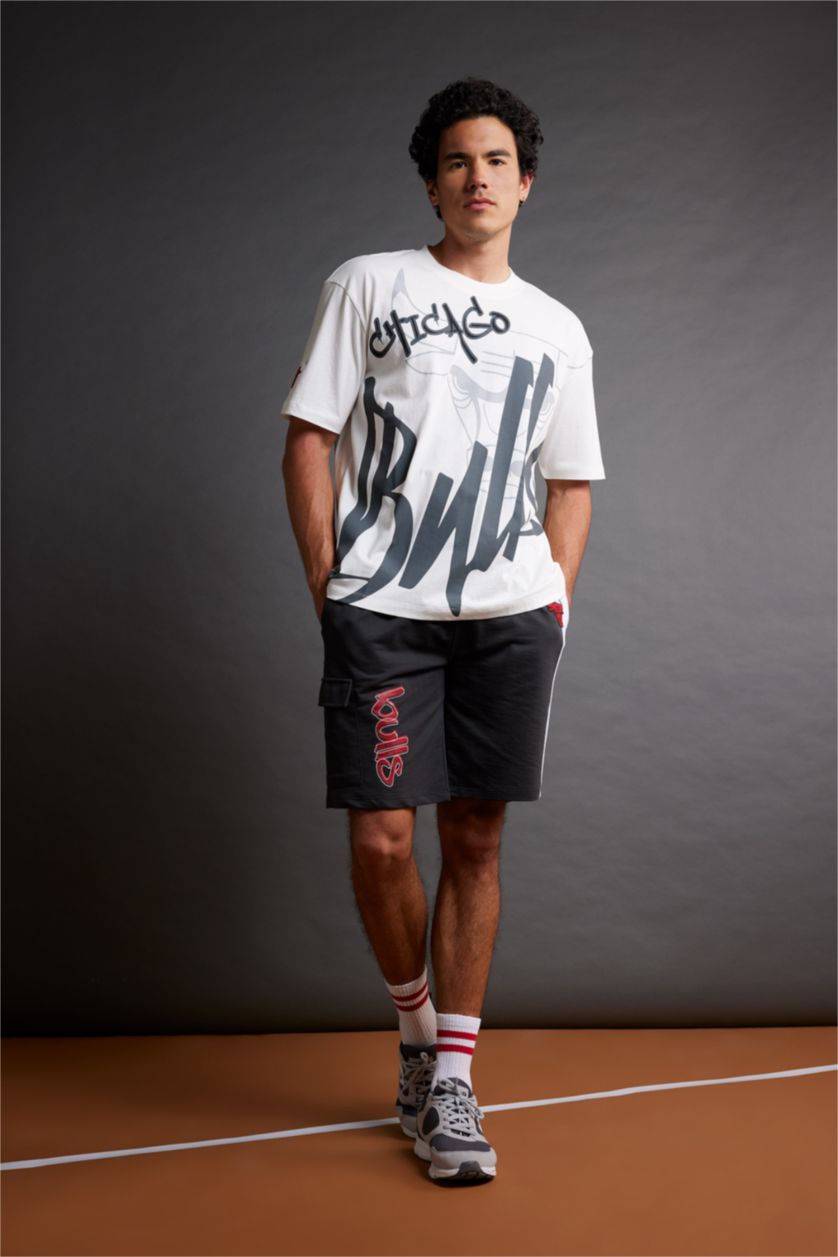 HOMME Anthracite Short Coupe Régulière NBA Chicago Bulls