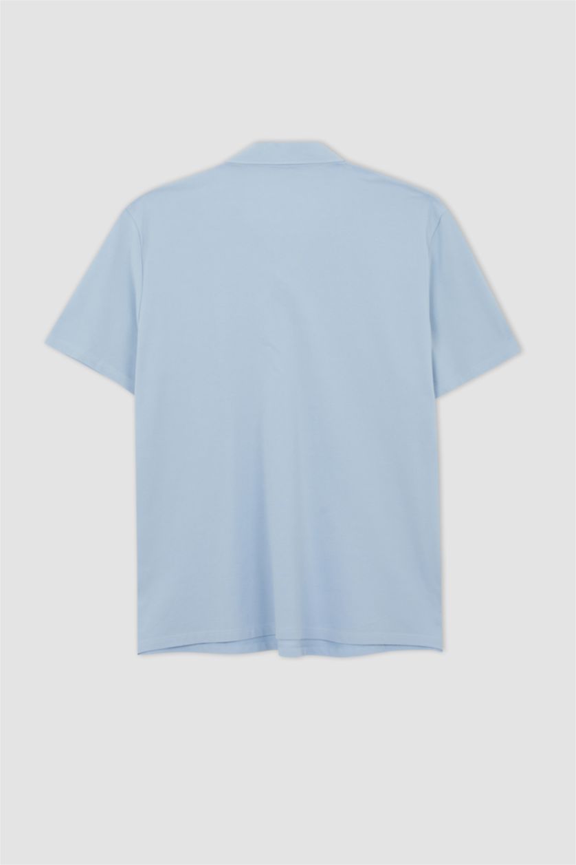 MAN Light Blue Plus Size Regular Fit Polo Neck Short Sleeved T-Shirt
