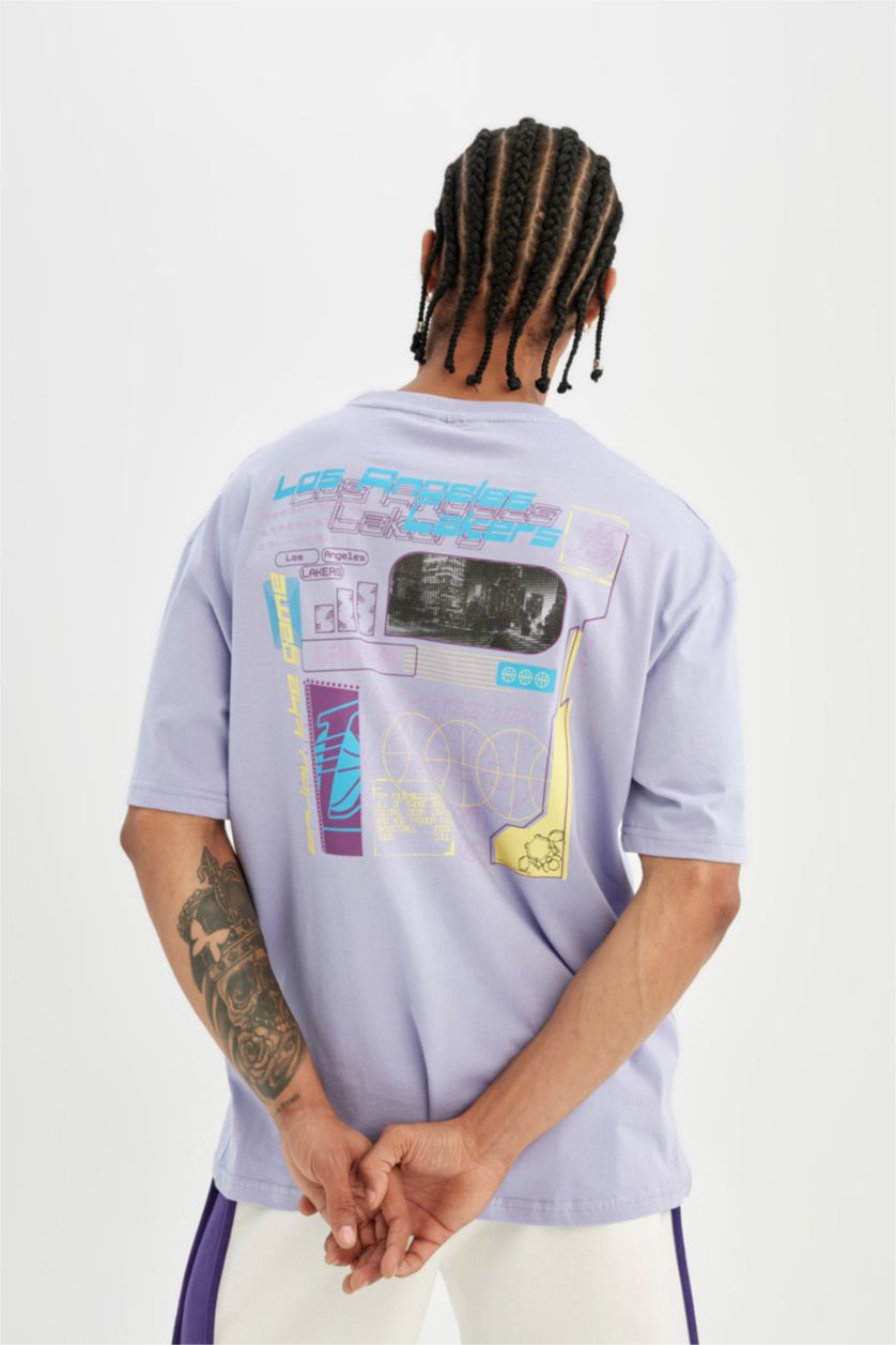 MAN Lilac NBA Los Angeles Lakers Licensed T-Shirt