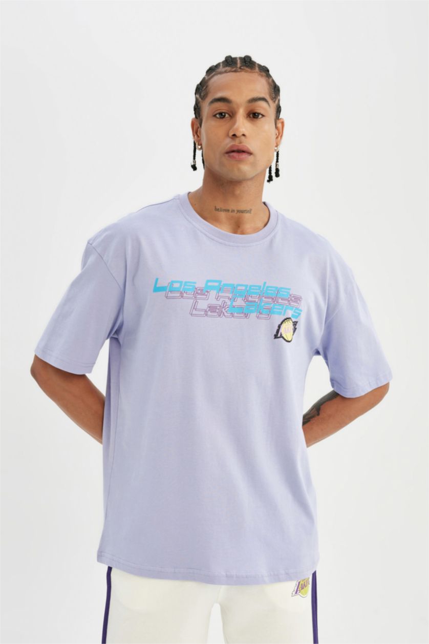 MAN Lilac NBA Los Angeles Lakers Licensed T-Shirt