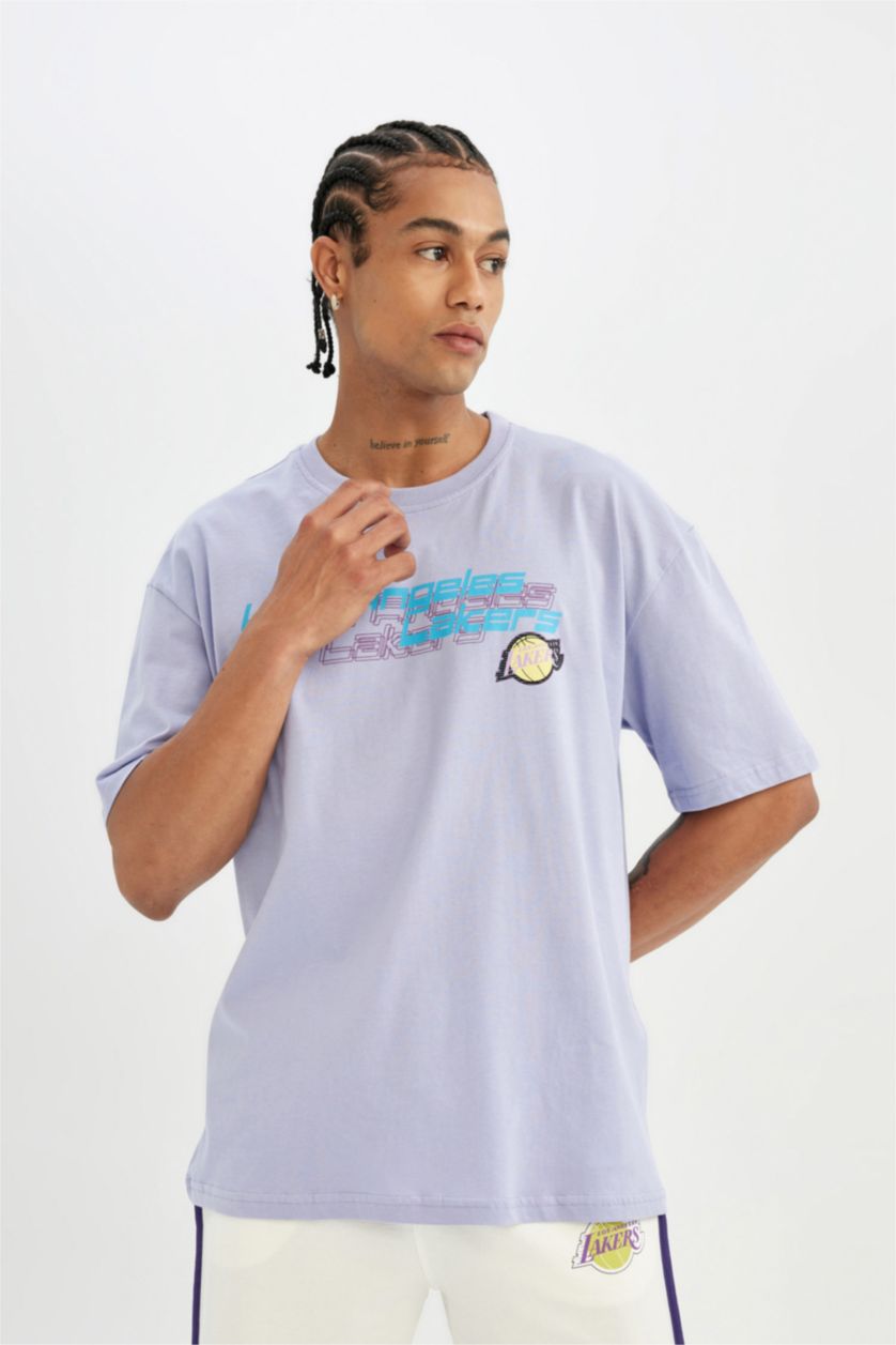 MAN Lilac NBA Los Angeles Lakers Licensed T-Shirt