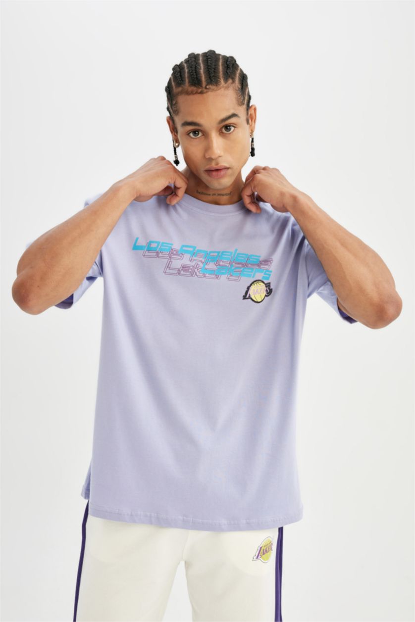 MAN Lilac NBA Los Angeles Lakers Licensed T-Shirt