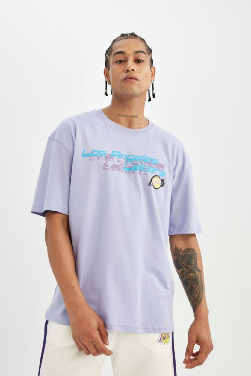 MAN Lilac NBA Los Angeles Lakers Licensed T-Shirt