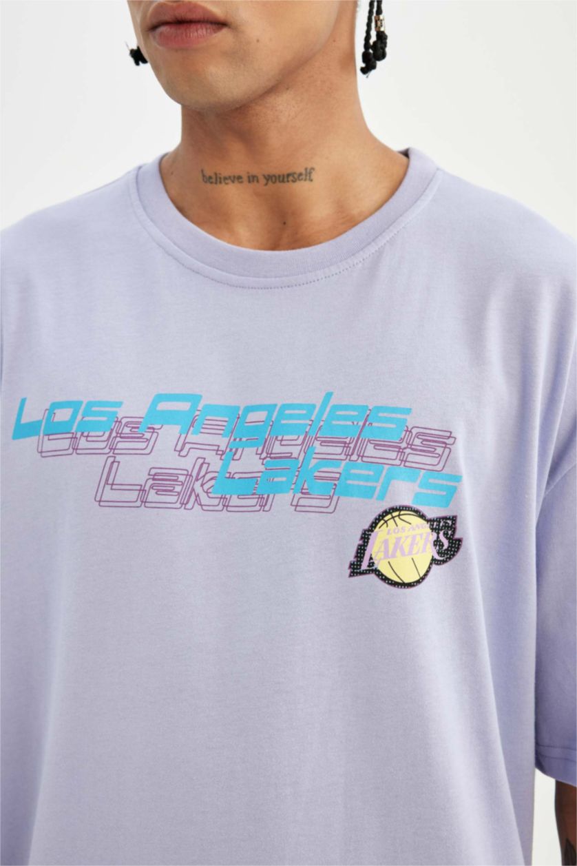 MAN Lilac NBA Los Angeles Lakers Licensed T-Shirt