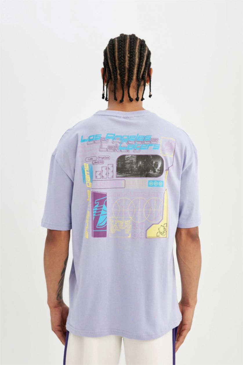 MAN Lilac NBA Los Angeles Lakers Licensed T-Shirt