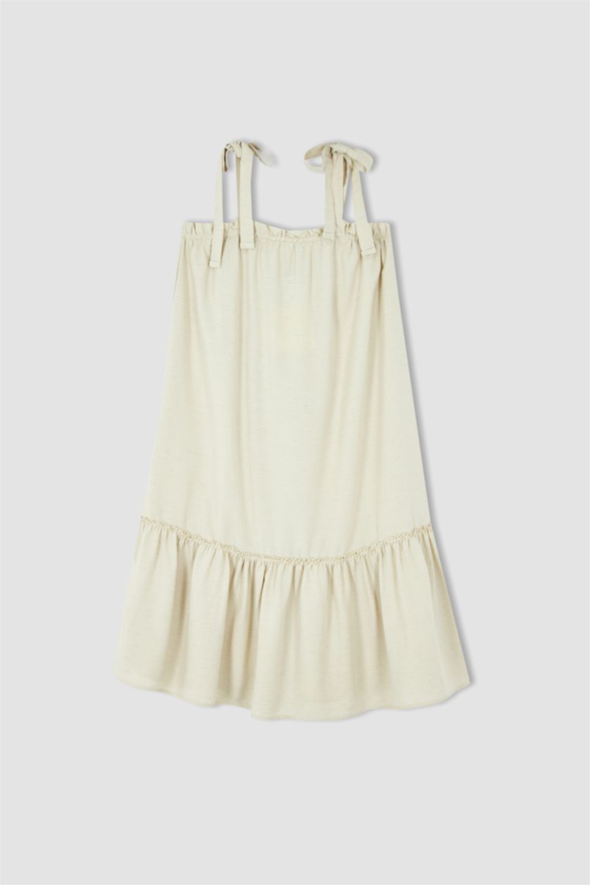 FEMME Beige Robe De Grossesse Midi Coupe Classique