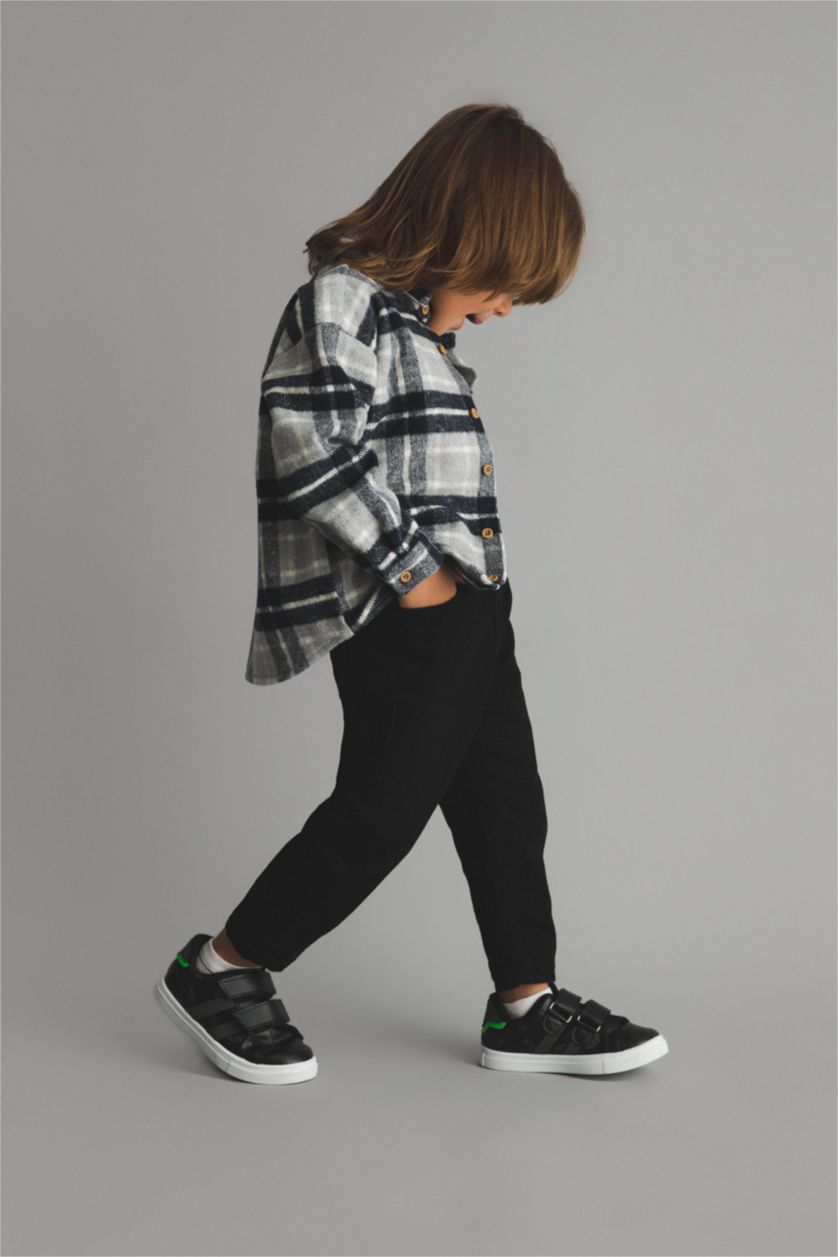 Малыши мальчики Антрацит Брюки стандартного кроя с эластичным поясом с карманом для малышей мальчиков