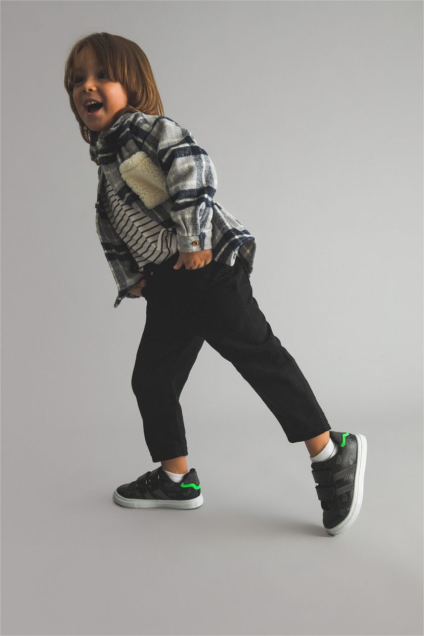 Малыши мальчики Антрацит Брюки стандартного кроя с эластичным поясом с карманом для малышей мальчиков