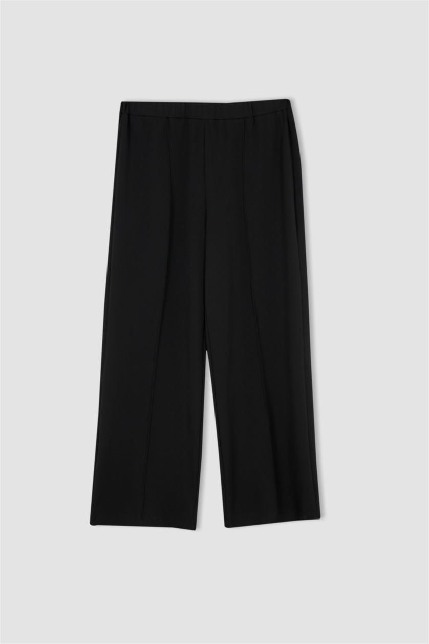 نساء أسود بنطلون مقاس كبير من قماش كريب من Df Plus