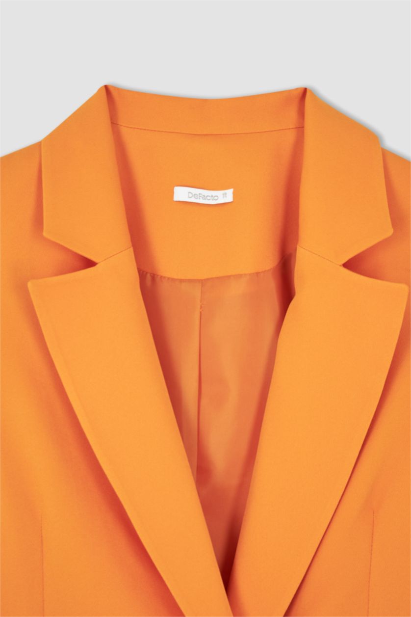 FEMME Orange Blazer Coupe Oversize En Crêpe
