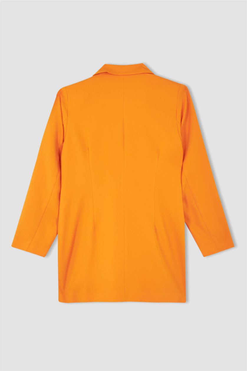 FEMME Orange Blazer Coupe Oversize En Crêpe